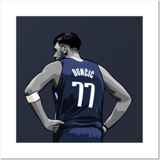 Luka Doncic Vector Back Posters and Art